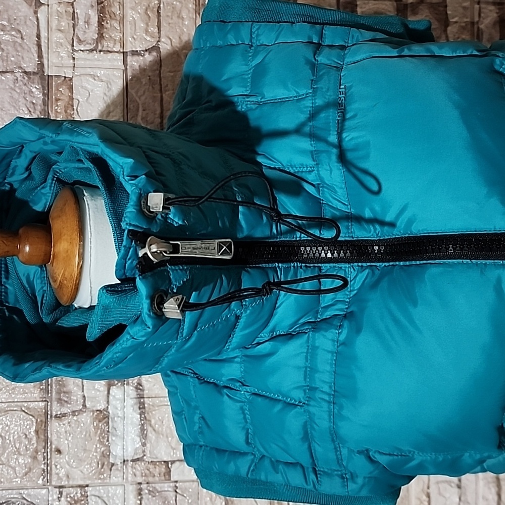 Diesel Teal Full Zip Puffer Vest - Picture 2 of 16